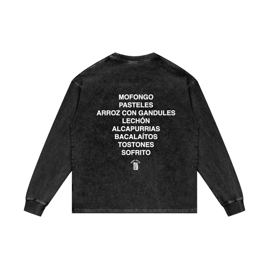 Nuyorican PR Edition Acid Wash Oversize Long Sleeve T-Shirt by Bronx Native