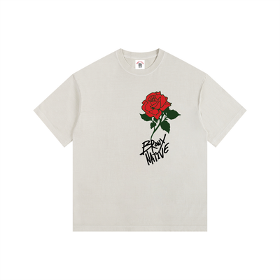 Bronx Rose Vintage Washed Oversized Cotton T-Shirt