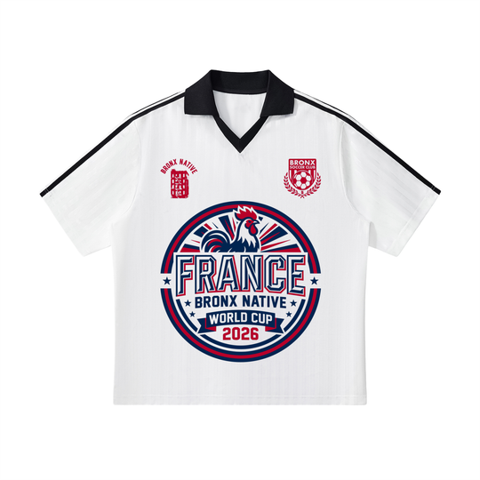 France x Bronx Native Contrast Collar Striped Soccer Jersey product image 1 of 2 by Bronx Native