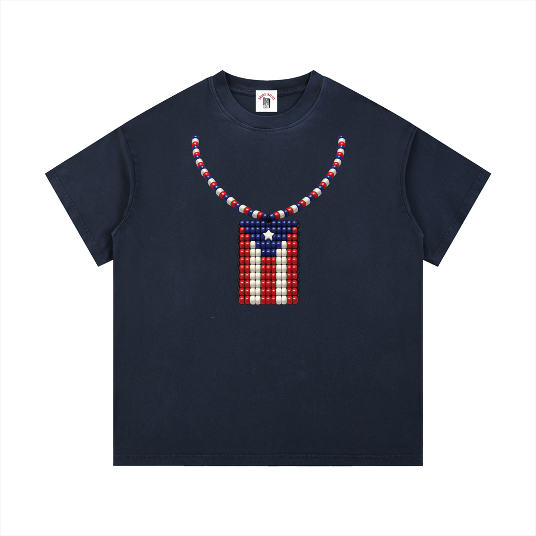 BronxRican PR Chain Vintage Wash Cotton T-Shirt by Bronx Native - Puerto Rico Collection