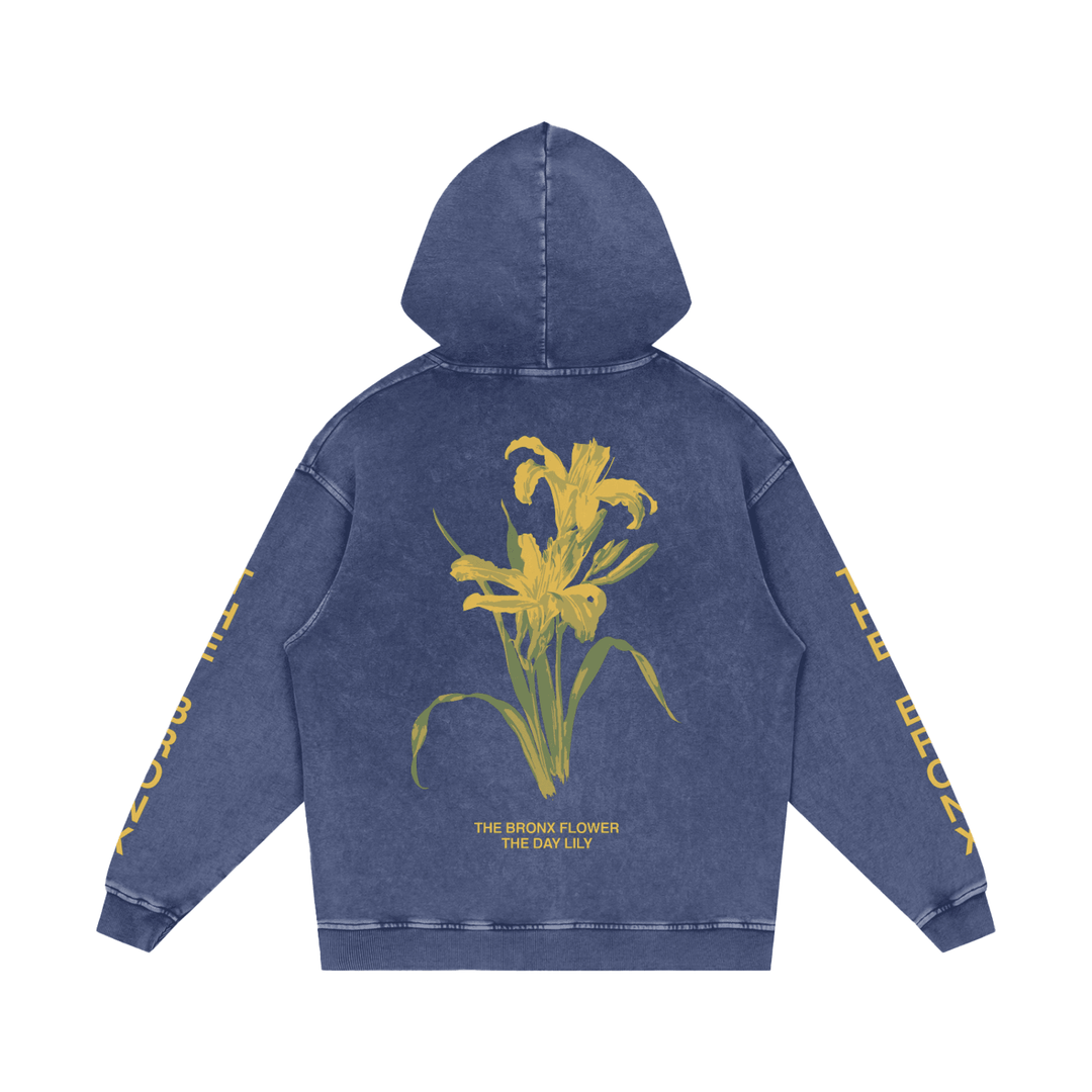The Bronx Day Lily Snow Washed Loose Cotton Hoodie by Bronx Native for New York summer