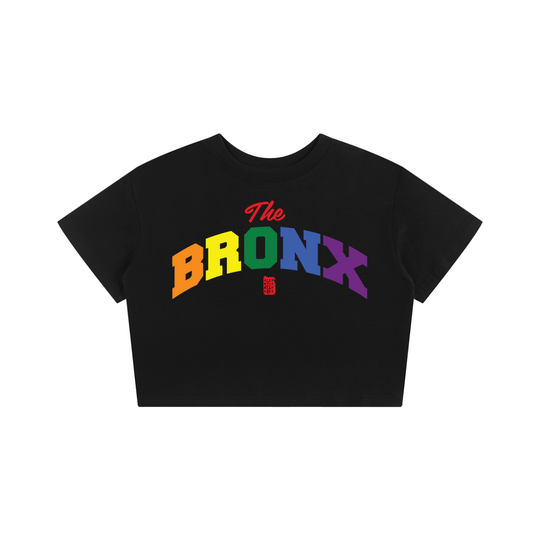 Bronx Pride Baby Tee Seamless T-Shirt by Bronx Native for Bronx Pride, NYC Pride, and inclusive New York streetwear