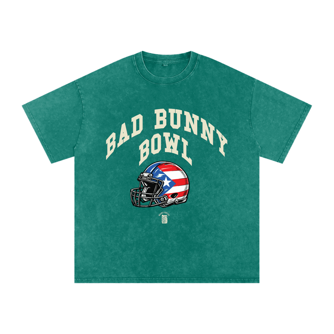 Bad Bunny Bowl Snow Washed Oversized Cotton T-Shirt