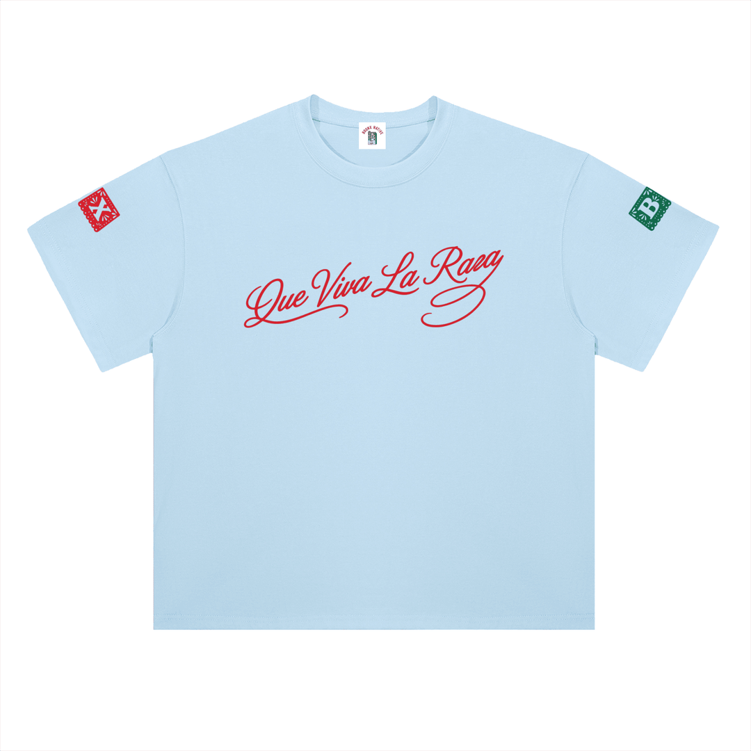 Que Viva La Raza Heavyweight Drop Shoulder Cotton T-Shirt by Bronx Native