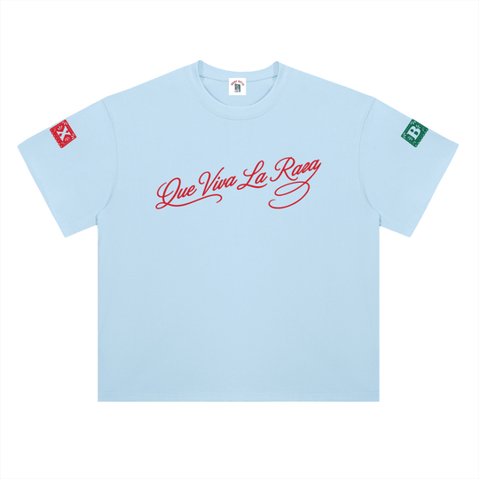 Que Viva La Raza Heavyweight Drop Shoulder Cotton T-Shirt by Bronx Native