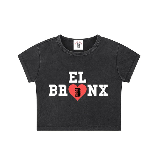 EL BRONX Valentine Snow Washed Crop Top (Womens)