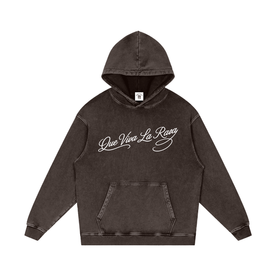 Que Viva La Raza Snow Washed Loose Cotton Hoodie by Bronx Native