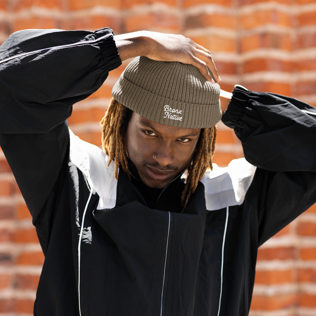 Bronx Native Classy Gauce Beanie (Embroidered Black)