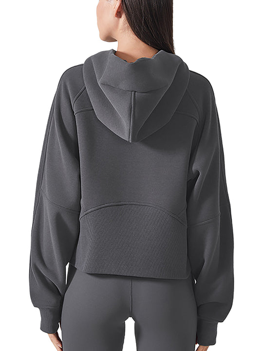 The Bronx New York Womens Cropped Zip-Through Hoodie