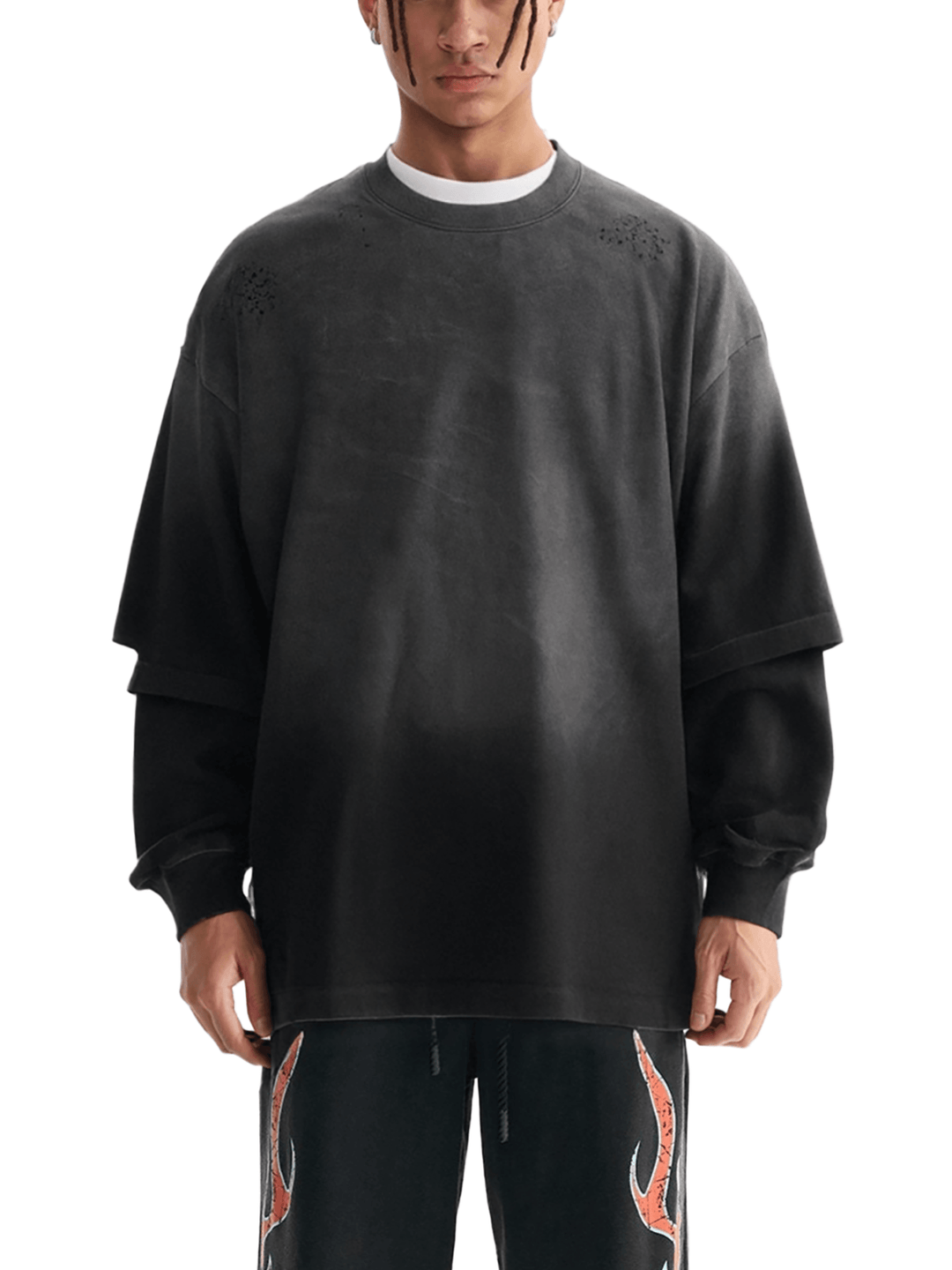 Bronx MAXXing Sunfade Hand-Frayed Faux Two-Piece T-Shirt by Bronx Native for New York summer