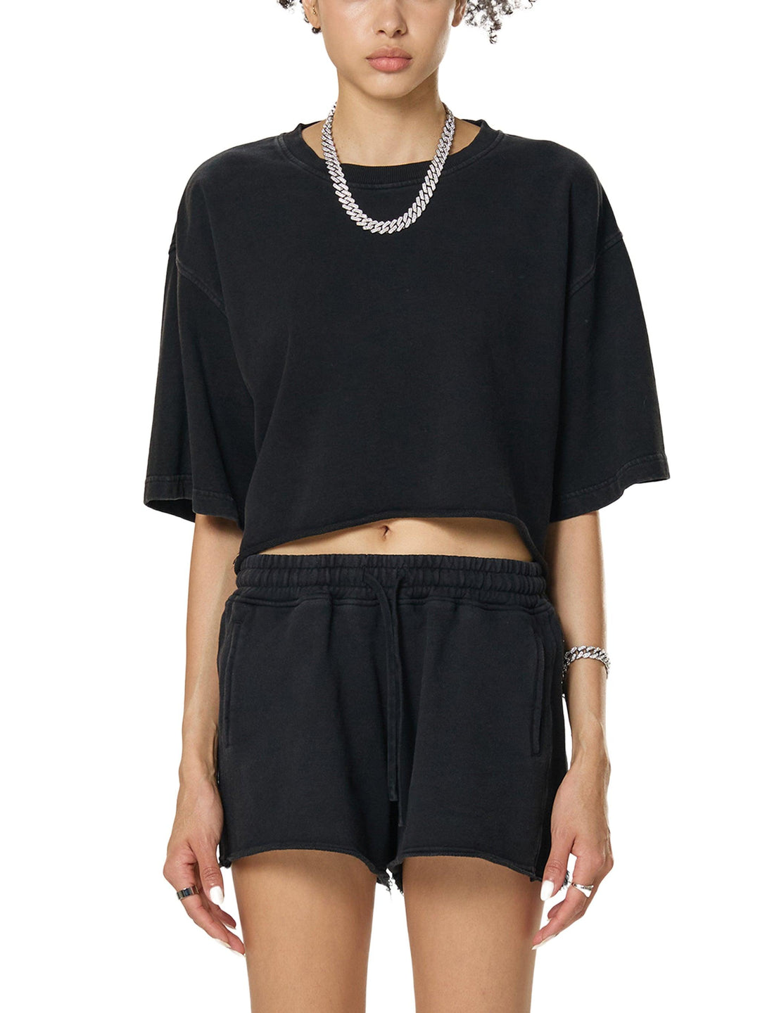 Bronx Basketball 2026 Playoff Edition Women's Snow Washed Raw Edge Crop Top by Bronx Native