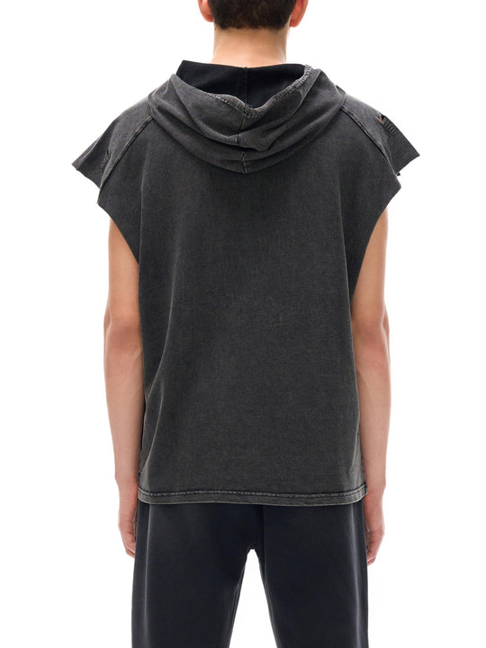 Boogie Down My City Snow Washed Boxy Hooded Tank Top by Bronx Native, Summer 2026 tank tops with BX pride and New York streetwear energy