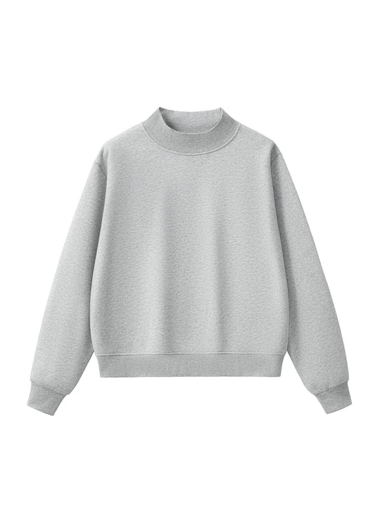 Crated Women's Essential Fleece Mock-Neck Crew Sweatshirt