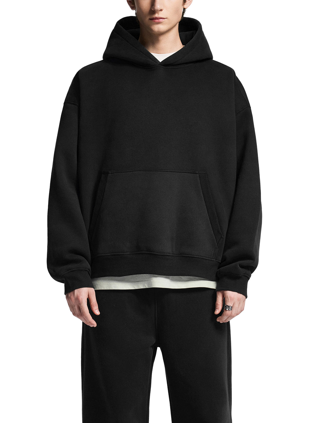 EL BRONX Essential Oversized Boxy Fit Fleece Hoodie