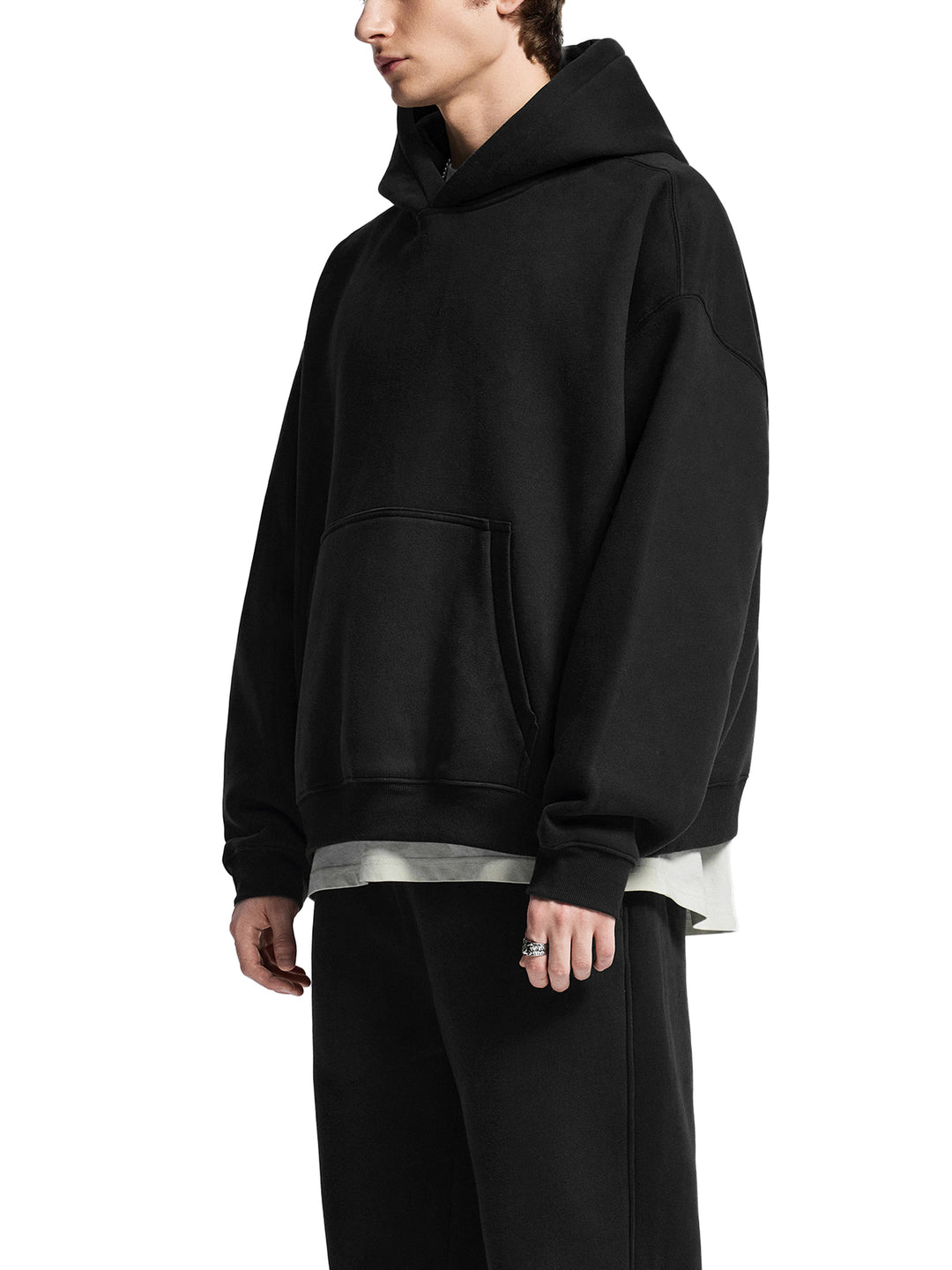 EL BRONX Essential Oversized Boxy Fit Fleece Hoodie