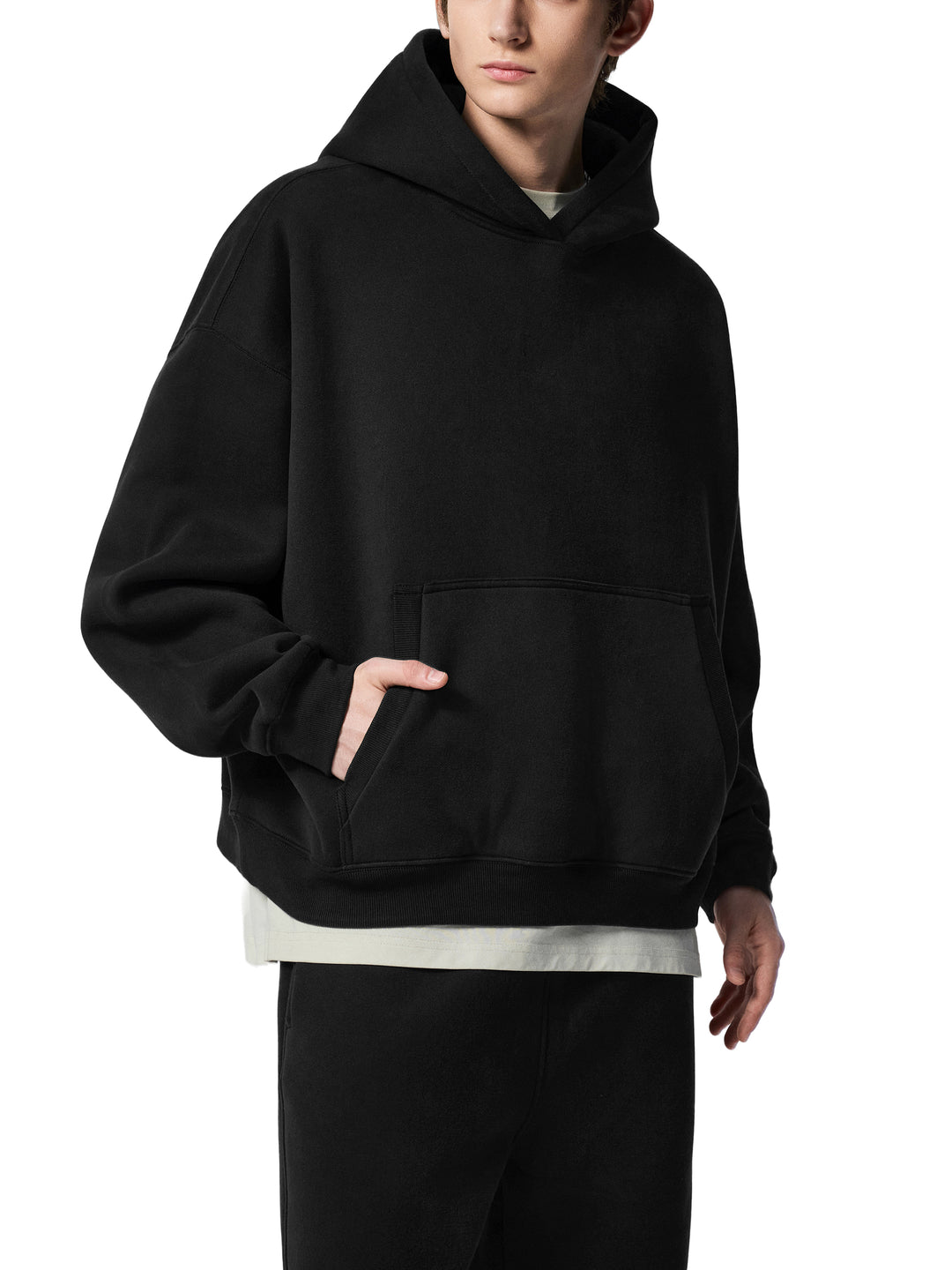 EL BRONX Essential Oversized Boxy Fit Fleece Hoodie