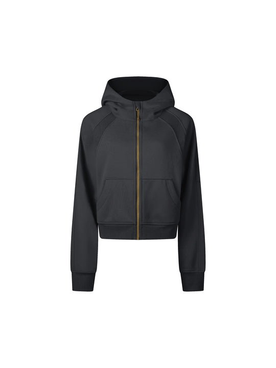 The Bronx New York Womens Cropped Zip-Through Hoodie