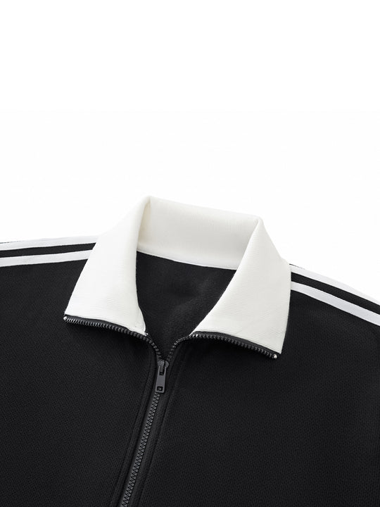 Quarter Waters Contrast Side Stripe Fleece Track Jacket