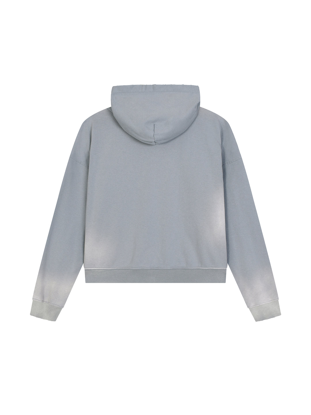 Rooted in The Bronx Sun Fade Frayed Raw Edge Fleece Zip Hoodie