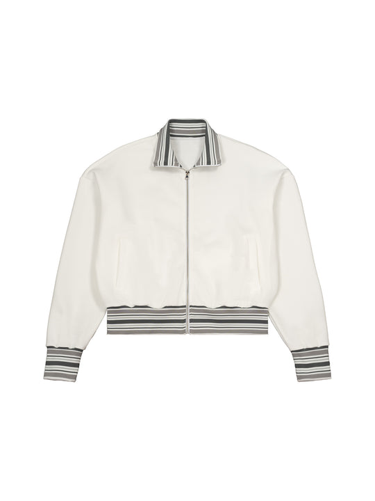EL BRONX Bodega Dreams Striped Rib Collar Zip Jacket