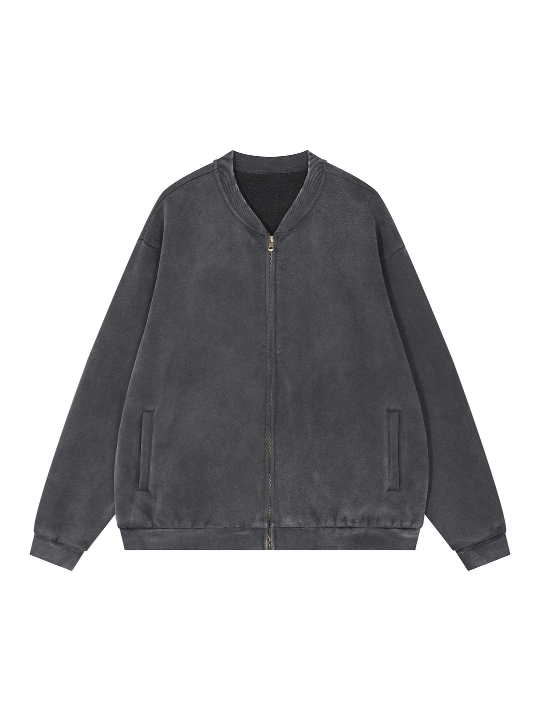 Vintage Washed Fleece Baseball Jacket