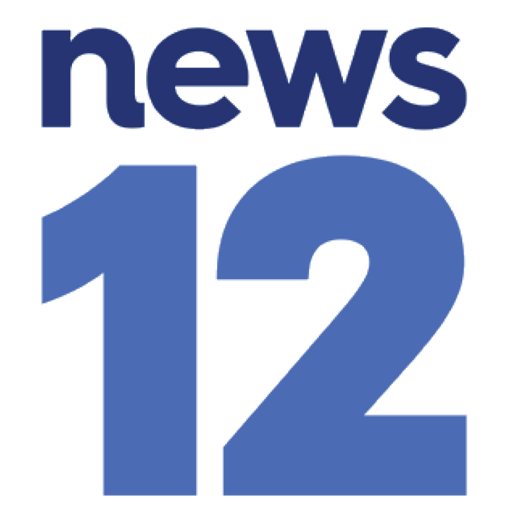 Blue 'news 12' logo on a white background